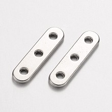 Honeyhandy Alloy Spacer Bars, Lead Free & Cadmium Free & Nickel Free, Platinum, 24x6x2mm