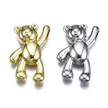 Honeyhandy Alloy Pendants, Cadmium Free & Nickel Free & Lead Free, Bear, Mixed Color, 26x17x5.5mm, Hole: 2x4mm