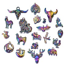 ARRICRAFT Alloy Pendants, Cadmium Free & Nickel Free & Lead Free, Mixed Animal, Multi-color, 10~37x8~45.5x2.5~10mm, Hole: 1.5~5mm, about 20pcs/set