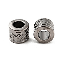 Honeyhandy Alloy Beads, Tibetan Style European Beads, Large Hole Beads, Lead Free & Cadmium Free & Nickel Free, Column, Gunmetal, 8.5x7mm, Hole: 5mm