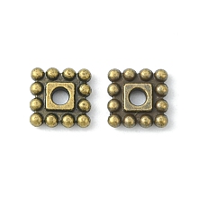 Honeyhandy Tibetan Style Spacer Beads, Cadmium Free & Nickel Free & Lead Free, Square, Antique Bronze, 7x7x2mm, Hole: 2mm