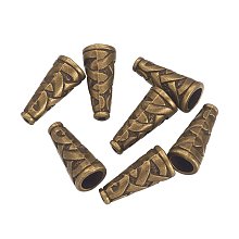 NBEADS 500pcs Tibetan Style Caps, Cadmium Free & Lead Free & Nickel Free, Cone, Antique Bronze, 18x18x8mm, Hole: 1mm