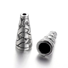 Honeyhandy Tibetan Style Alloy Bead Cone, Cadmium Free & Nickel Free & Lead Free, Antique Silver, 18x8x8mm, Hole: 1mm