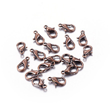 Honeyhandy Zinc Alloy Lobster Claw Clasps, Parrot Trigger Clasps, Cadmium Free & Nickel Free & Lead Free, Red Copper, 14x8mm, Hole: 1.8mm