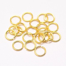 Honeyhandy Brass Jump Rings, Open Jump Rings, Cadmium Free & Nickel Free & Lead Free, Real 18K Gold Plated, 22 Gauge, 5x0.64mm, Inner Diameter: 3.9mm, about 60pcs/5g