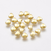 Honeyhandy Alloy Beads, Cadmium Free & Nickel Free & Lead Free, Heart, Golden, 6x5x3mm, Hole: 1mm