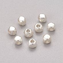 ARRICRAFT Alloy Spacer Beads, Screw Nut, Cadmium Free & Nickel Free & Lead Free, Silver Color Plated, 3x2.5mm, Hole: 1mm