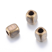 Honeyhandy Tibetan Style Alloy Spacer Beads, Cuboid, Cadmium Free & Nickel Free & Lead Free, Antique Bronze, 5x5x6.5mm, Hole: 3mm