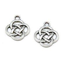 Honeyhandy Tibetan Style Alloy Pendants, Knot, Cadmium Free & Nickel Free & Lead Free, Antique Silver, 18.5x15.5x2mm, Hole: 2mm