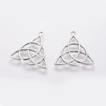 Honeyhandy Tibetan Style Alloy Pendants, Trinity Knot/Triquetra, Irish, Cadmium Free & Nickel Free & Lead Free, Antique Silver, 30x29x2mm, Hole: 2mm