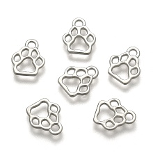 Honeyhandy Tibetan Style Alloy Pendants, Cadmium Free & Nickel Free & Lead Free, FootPrint Charms, Platinum, 13x11x1.5mm, Hole: 2mm