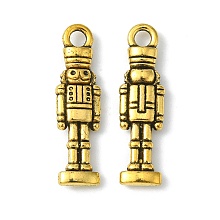 Honeyhandy Tibetan Style Alloy Soldier Pendants, Cadmium Free & Nickel Free & Lead Free, Antique Golden, 27x7x3mm, Hole: 3mm