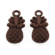 Honeyhandy Pineapple Tibetan Style Alloy Pendants, Cadmium Free & Nickel Free & Lead Free, Red Copper, 19x9x3mm, Hole: 1mm