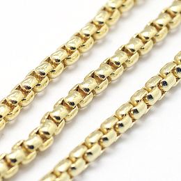 ARRICRAFT Brass Venetian Chains, Unwelded, Lead Free & Nickel Free & Cadmium Free, Real 18K Gold Plated, 2.5x2.5mm