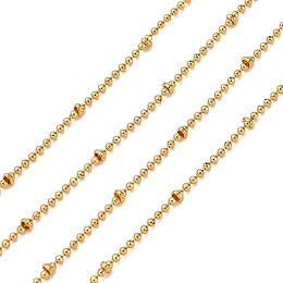 Honeyhandy Brass Ball Chains, Soldered, Lead Free & Nickel Free & Cadmium Free, Real 18K Gold Plated, 1.5mm and 2.5mm