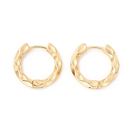 Honeyhandy Hammered Small Huggie Hoop Earrings for Girl Women, Real 18K Gold Plated, 9 Gauge, 3x17mm, Pin: 1mm