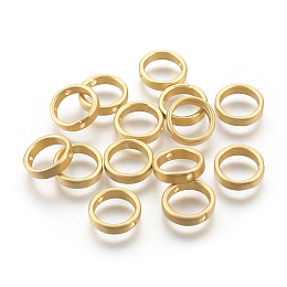 Honeyhandy Brass Bead Frames, Long-Lasting Plated, Lead Free & Cadmium Free & Nickel Free, Ring, Matte Style, Real 18K Gold Plated, 12x3mm, Hole: 1.4mm, Inner Diameter: 10mm