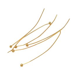 NBEADS 500 Pcs Brass Ball Headpins, Cadmium Free & Nickel Free & Lead Free, Real Gold Plated, 39mm; Pin: 0.4mm