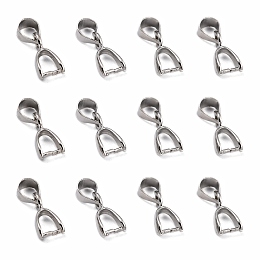 Honeyhandy Grade AA Brass Ice Pick Pinch Bails for Pendant Making, Cadmium Free & Nickel Free & Lead Free, Platinum, 9.8x6x3mm, Hole: 4x3mm, Pin: 0.5mm