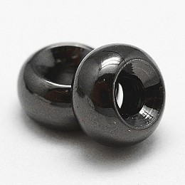 Honeyhandy Brass Spacer Beads, Rondelle, Cadmium Free & Nickel Free & Lead Free, Gunmetal, 5x3mm, Hole: 2mm