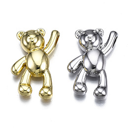 Honeyhandy Alloy Pendants, Cadmium Free & Nickel Free & Lead Free, Bear, Mixed Color, 26x17x5.5mm, Hole: 2x4mm