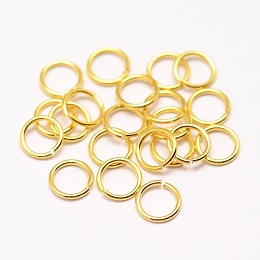 Honeyhandy Brass Jump Rings, Open Jump Rings, Cadmium Free & Nickel Free & Lead Free, Real 18K Gold Plated, 20 Gauge, 6x0.8mm, Inner Diameter: 4.4mm, about 49pcs/5g