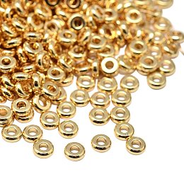 NBEADS 20Pcs 4mm Brass Smooth Round Metal Spacer Beads Loose Beads for DIY Jewelry Making Findings