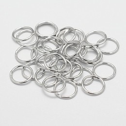 Honeyhandy Brass Round Rings, Soldered Jump Rings, Cadmium Free & Nickel Free & Lead Free, Platinum, 18 Gauge, 10x1mm, Inner Diameter 8mm, about 50pcs/10g