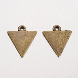 Honeyhandy Triangle Tibetan Style Alloy Blank Tag Pendants, Lead Free & Nickel Free & Cadmium Free, Antique Bronze, 23x18x1.2mm, Hole: 2mm