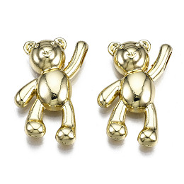 Honeyhandy Alloy Pendants, Cadmium Free & Nickel Free & Lead Free, Bear, Light Gold, 26x17x5.5mm, Hole: 2x4mm