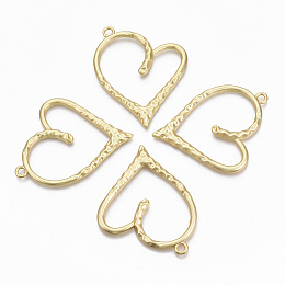 Honeyhandy Alloy Big Pendants, Matte Style, Cadmium Free & Nickel Free & Lead Free, Heart, Real 14K Gold Plated, 57x47x3.5mm, Hole: 3mm