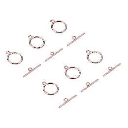 ARRICRAFT 20 Sets 20.5mm Drop Tibetan Silver Toggle Clasps Lead Free and Cadmium Free, Antique Silver (Round-Shiny Copper)