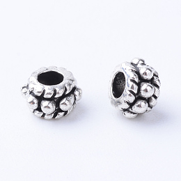 Honeyhandy Tibetan Style Alloy Spacer Beads, Rondelle, Cadmium Free & Nickel Free & Lead Free, Antique Silver, 5x3mm, Hole: 2mm