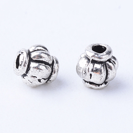 Honeyhandy Tibetan Style Alloy Spacer Beads, Lantern, Cadmium Free & Nickel Free & Lead Free, Antique Silver, 4x4mm, Hole: 1mm