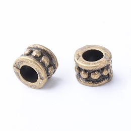 Honeyhandy Tibetan Style Alloy Spacer Beads, Column, Cadmium Free & Nickel Free & Lead Free, Antique Bronze, 6x4.5mm, Hole: 3mm