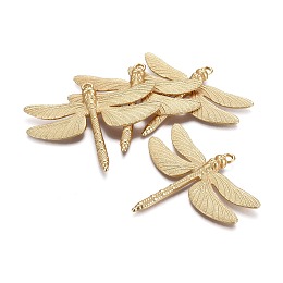 Honeyhandy Tibetan Style Alloy Big Pendants, Dragonfly, Lead Free & Nickel Free & Cadmium Free, Real 18K Gold Plated, Matte Gold Color, 63.5x72x5.5mm, Hole: 3.5mm