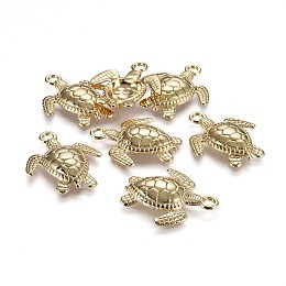 Honeyhandy Tibetan Style Alloy Pendants, Ocean Theme, Lead Free & Nickel Free & Cadmium Free, Sea Turtle, Real 14K Gold Plated, 28.5x24.5x4.5mm, Hole: 2.5mm