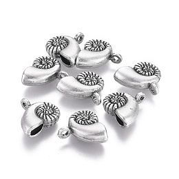 Honeyhandy Alloy Pendants, Ocean Theme, Lead Free & Nickel Free & Cadmium Free, Conch, Thailand Sterling Silver Plated, 15x14x5mm, Hole: 1.8mm