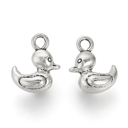 Honeyhandy Tibetan Style Alloy Charms, Duck, Cadmium Free & Nickel Free & Lead Free, Antique Silver, 15x12x7mm, Hole: 2mm