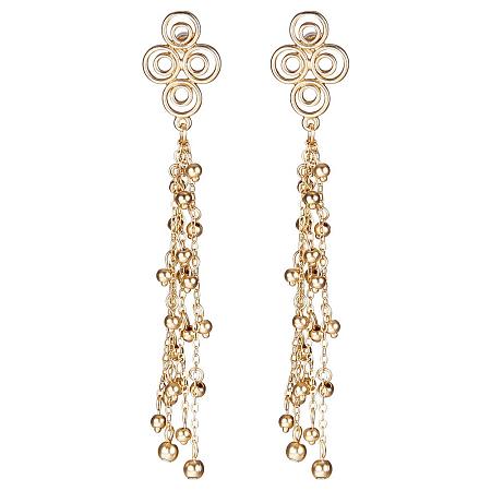 SUNNYCLUE  Gold Plated Chain Tassel Dangle Stud Earrings Women Girls Hypoallergenic