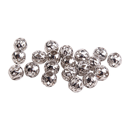 PandaHall Elite Diameter 5mm Platinum Environmental Brass Oval Beads Nickel Lead Cadmium Free, about 20pcs/bag