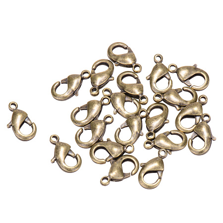 PandaHall Elite Cadmium Nickel Lead Free Brass Lobster Claw Clasps Size 12x7x3mm for Jewelry Making Findings Value Pack 20pcs/bag Antique Bronze