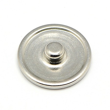 ARRICRAFT 100PCS 18x5.5mm Flat Round Platinum Brass Snap Button Cabochon Settings Tray 16mm