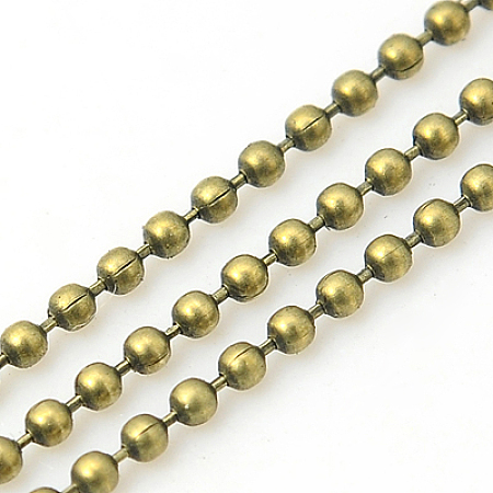 ARRICRAFT Iron Ball Chains, Beads Chain, Soldered, with Spool, Lead Free & Cadmium Free & Nickel Free, Antique Bronze, 1.5mm, about 32.8 Feet(10m)/roll