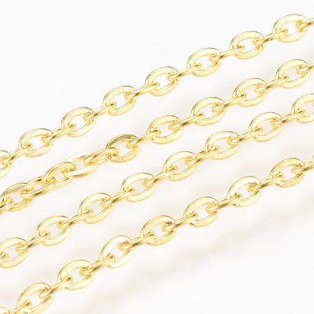 NBEADS 10m/10.93 Yards Golden Unwelded Iron Cable Chains Jewelry Making Chains Necklace Link Cable Chain for DIY Jewelry Making, Cadmium Free and Nickel Free and Lead Free