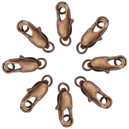 NBEADS 10 Pcs Antique Bronze Lobster Clasps Brass Lobster Claw Clasps for Jewelry Making