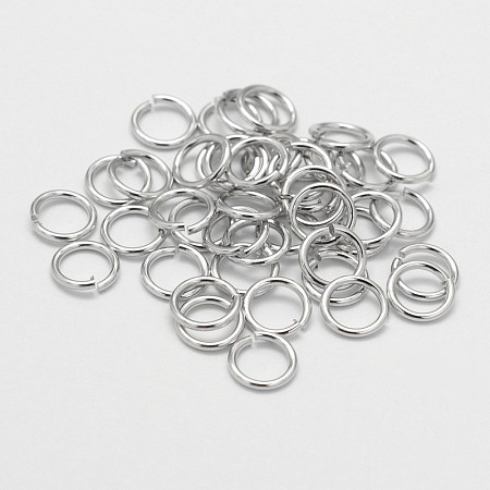 Honeyhandy Eco-Friendly Brass Open Jump Rings, Cadmium Free & Nickel Free & Lead Free, Platinum, 20 Gauge, 5x0.8mm, about 3.4mm inner diameter, Hole: 3mm, about 357pcs/20g