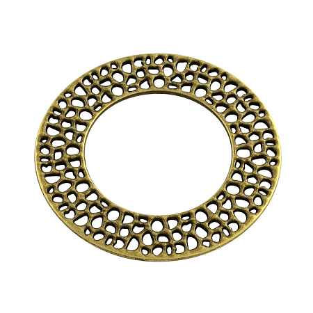 Honeyhandy Tibetan Style Alloy Linking Rings, Cadmium Free & Nickel Free & Lead Free, Antique Bronze, 50x1mm, Hole: 29.5mm