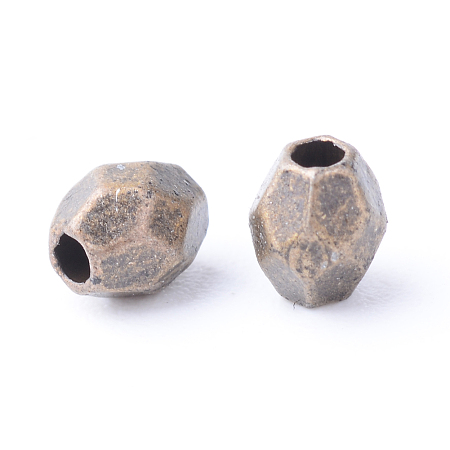 Honeyhandy Tibetan Style Alloy Spacer Beads, Oval, Cadmium Free & Nickel Free & Lead Free, Antique Bronze, 4x3.5mm, Hole: 1mm