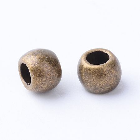 Honeyhandy Tibetan Style Alloy Spacer Beads, Rondelle, Cadmium Free & Nickel Free & Lead Free, Antique Bronze, 6x4mm, Hole: 3mm, about 50pcs/20g